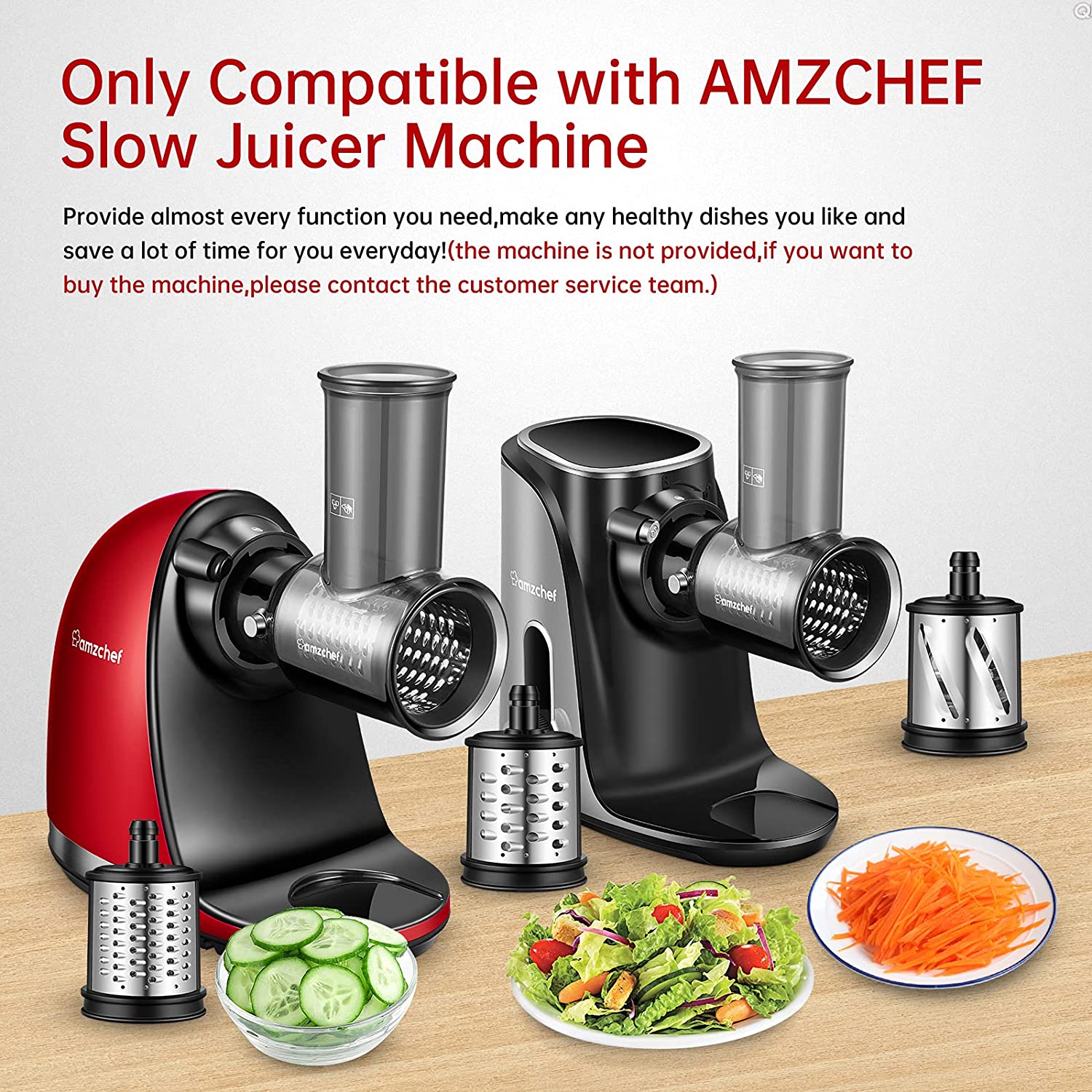 AMZCHEF Slow Juicer food slicers cheese grater attachment