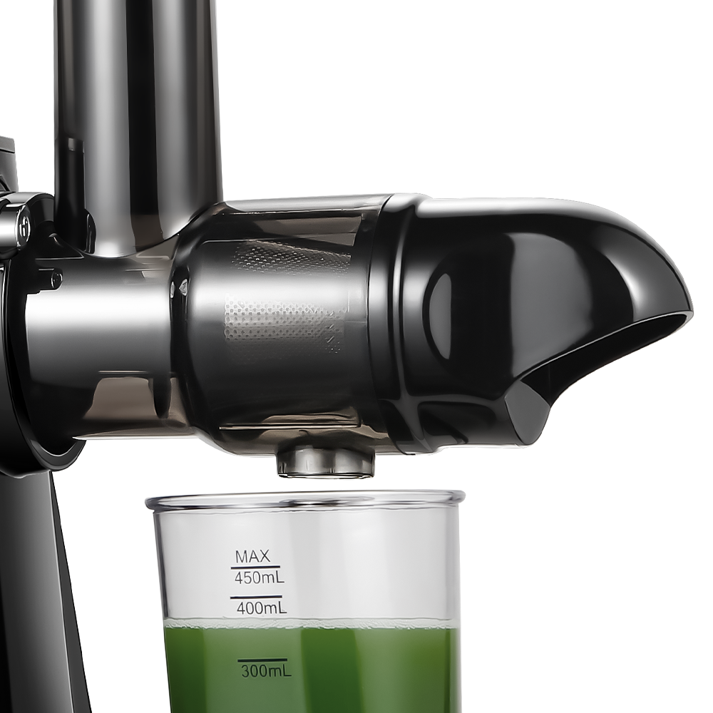 AMZCHEF Slow Masticating Juicer Extractor, Cold Press Juicer with Two Speed Modes, 2 Travel bottles(500ML),LED display, Easy to Clean Brush & Quiet Motor for Vegetables&Fruits,Black