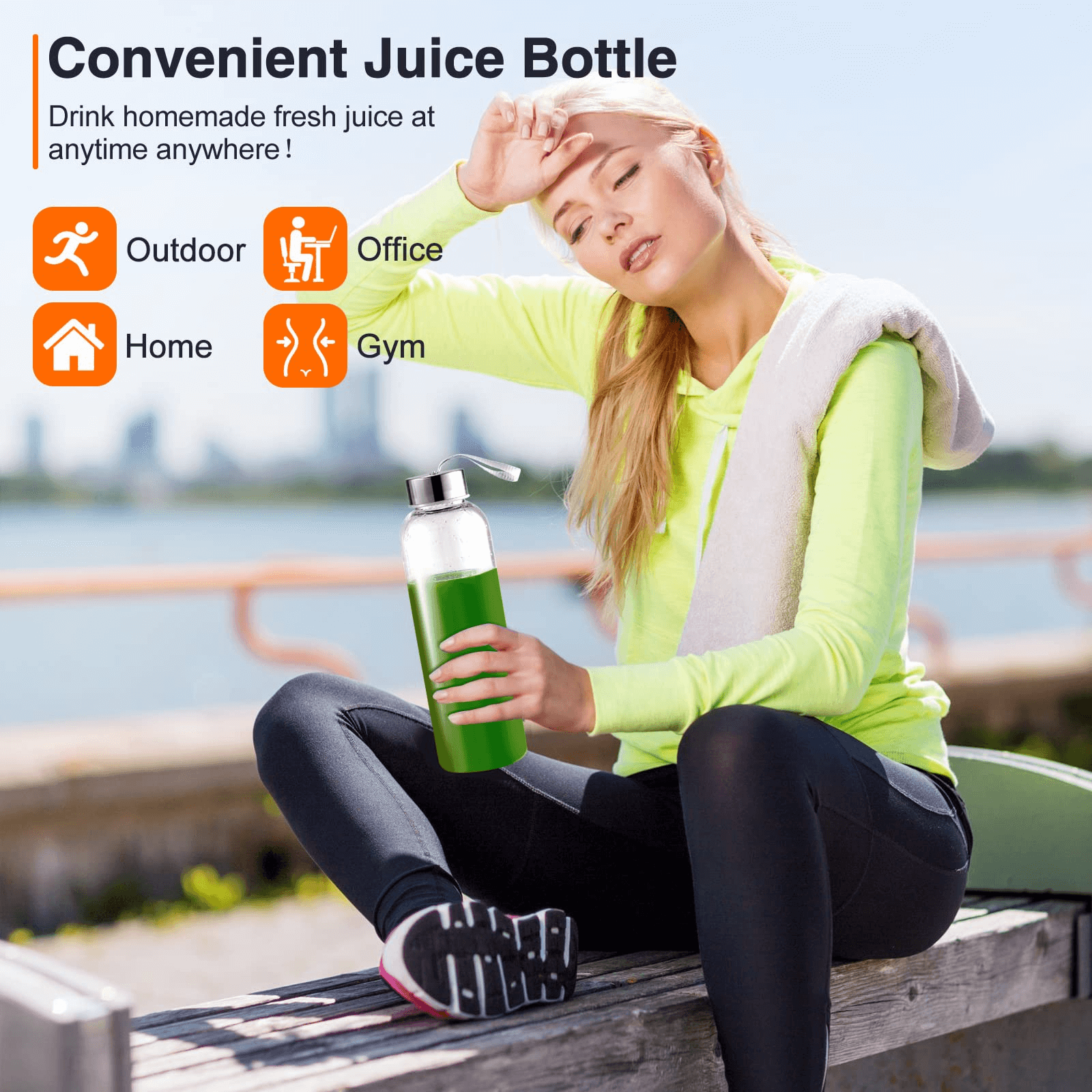 AMZCHEF Slow Juicer for Fruit and Vegetables Powerful Juicer GM3001 Green