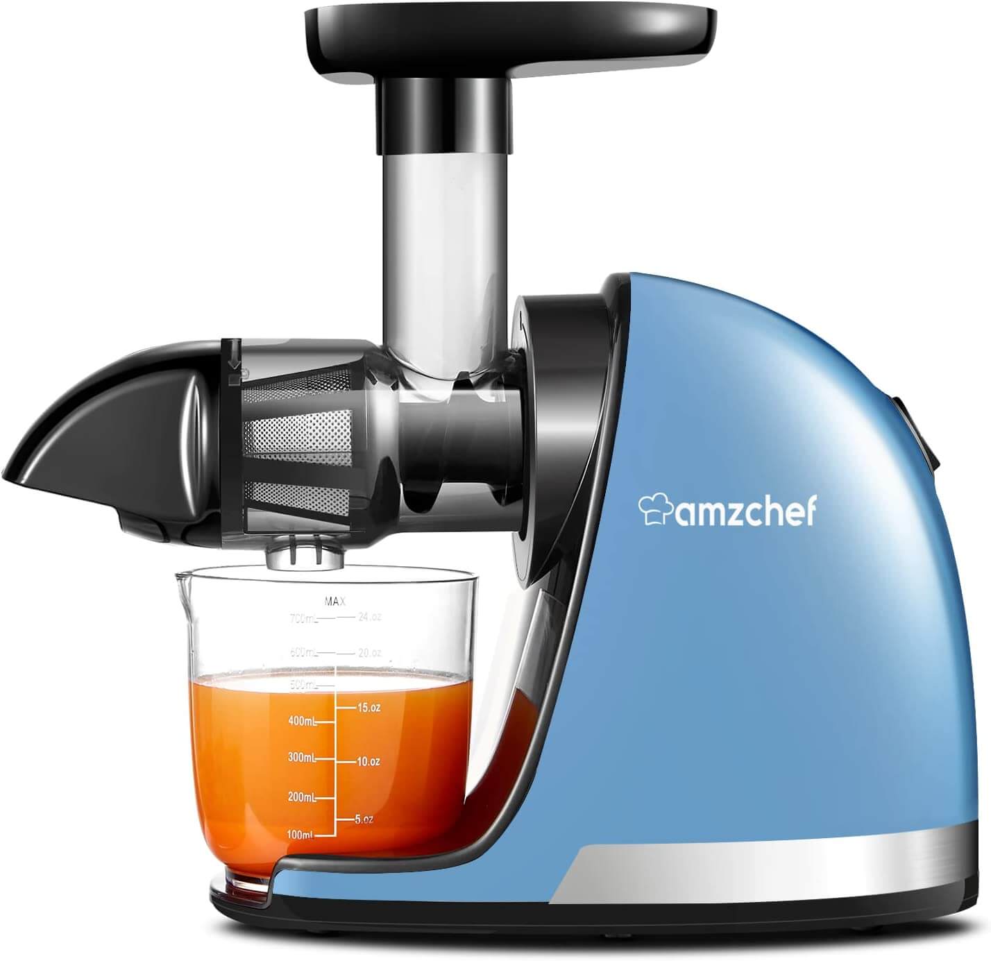 slow juicer AMZCHEF masticating juicer professional machine ZM1501 blue mini