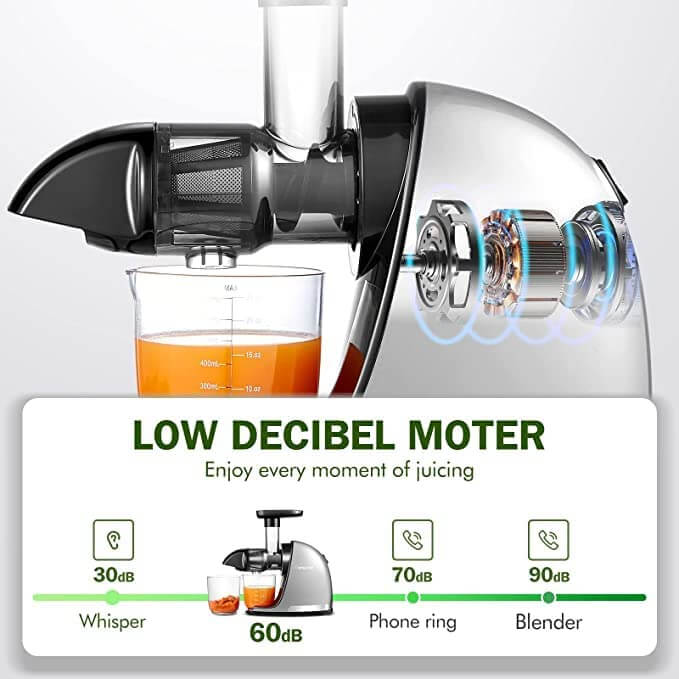 AMZCHEF Slow Juicer Extractor Professional Juice Machine ZM1501 Light Gray